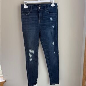 VERVET BY FLYING MONKEY Dark Wash Distressed Skinny Jeans